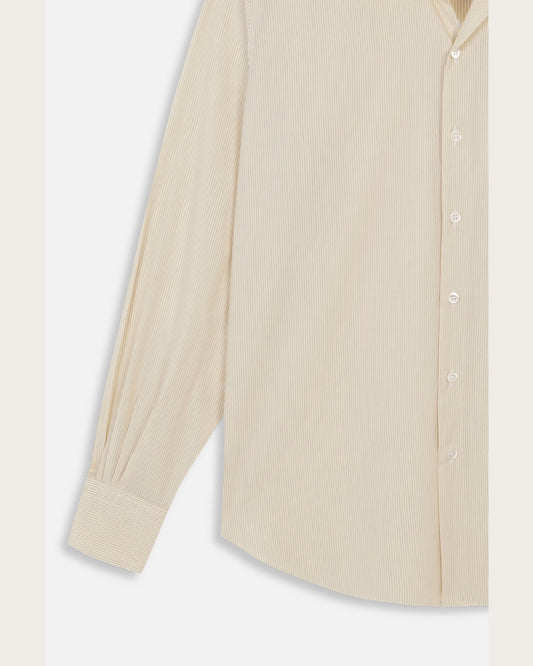 CAMISAS MANOLO PALE YELLOW BLACK STRIPES NORMAL SHIRT ディテール 26020611