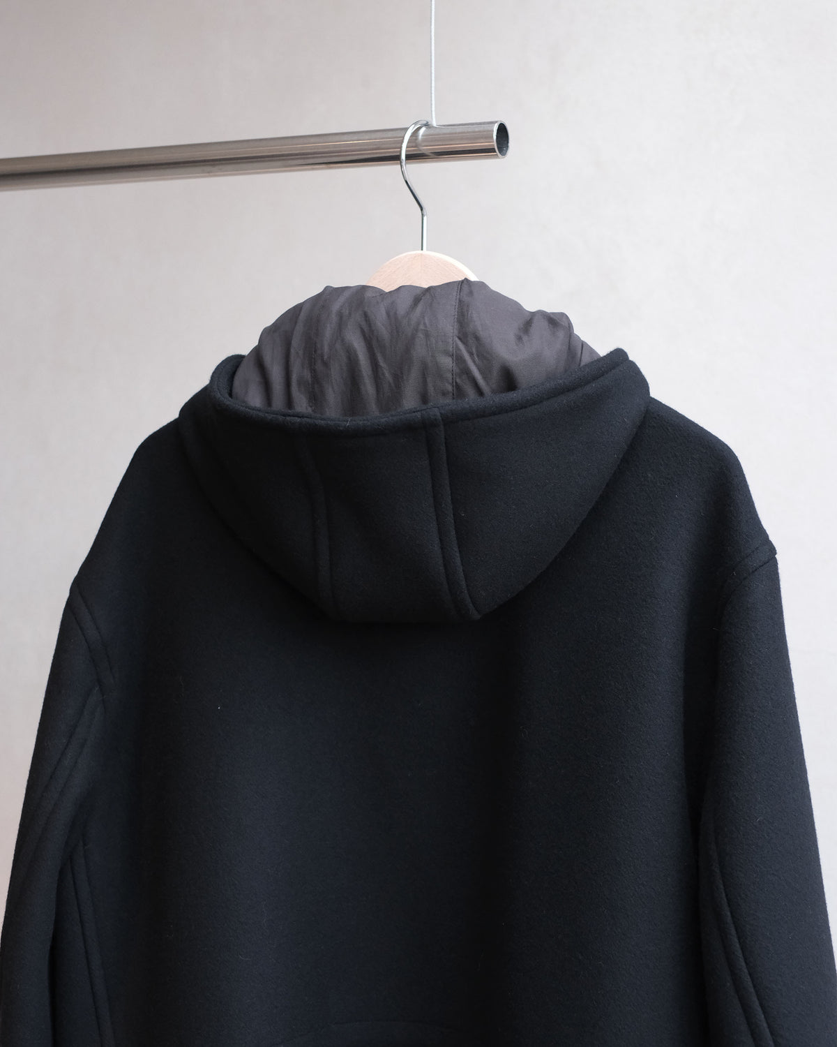 Ernie Palo Hooded Melton Half Coat BLACK (EP12CO02)