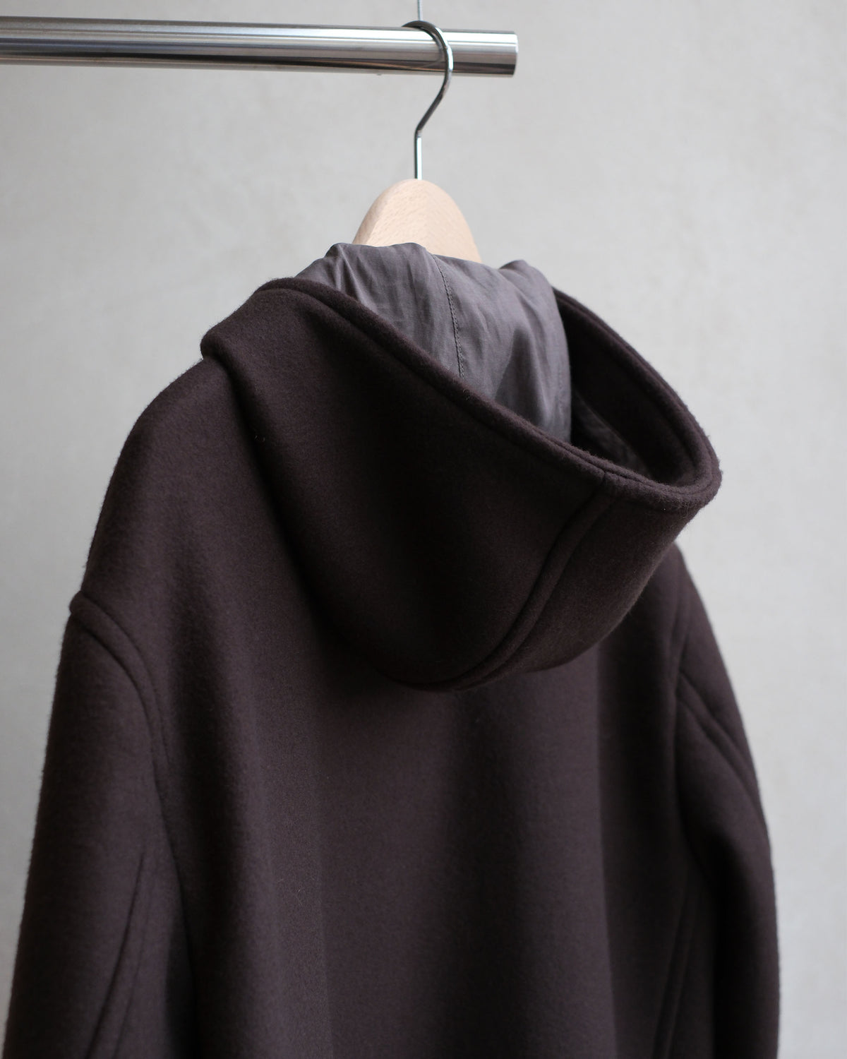 Ernie Palo Hooded Melton Half Coat BROWN (EP12CO02)