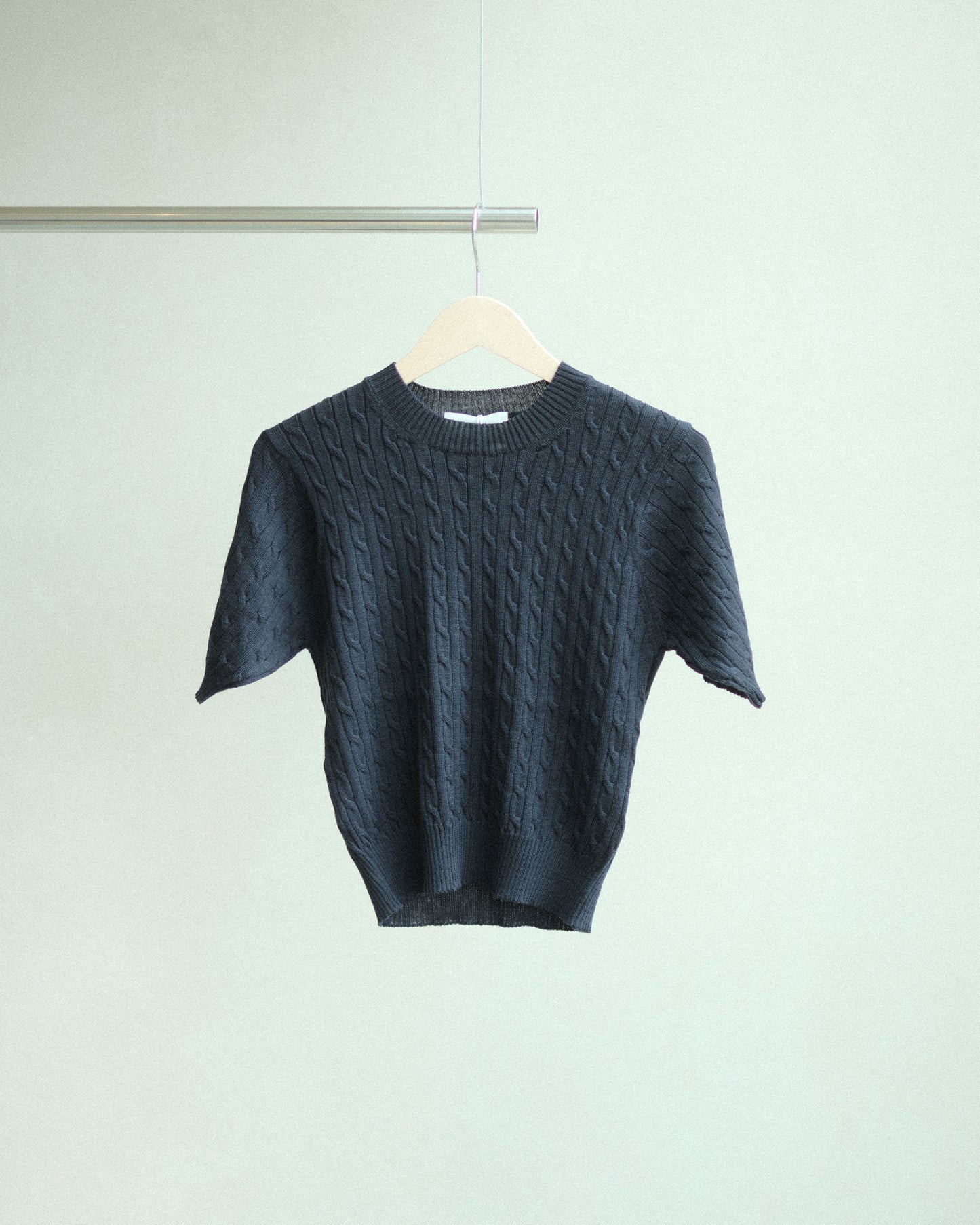 Ernie Palo × TAN Cable Half Sleeve Knit Navy (EP11FKN03)