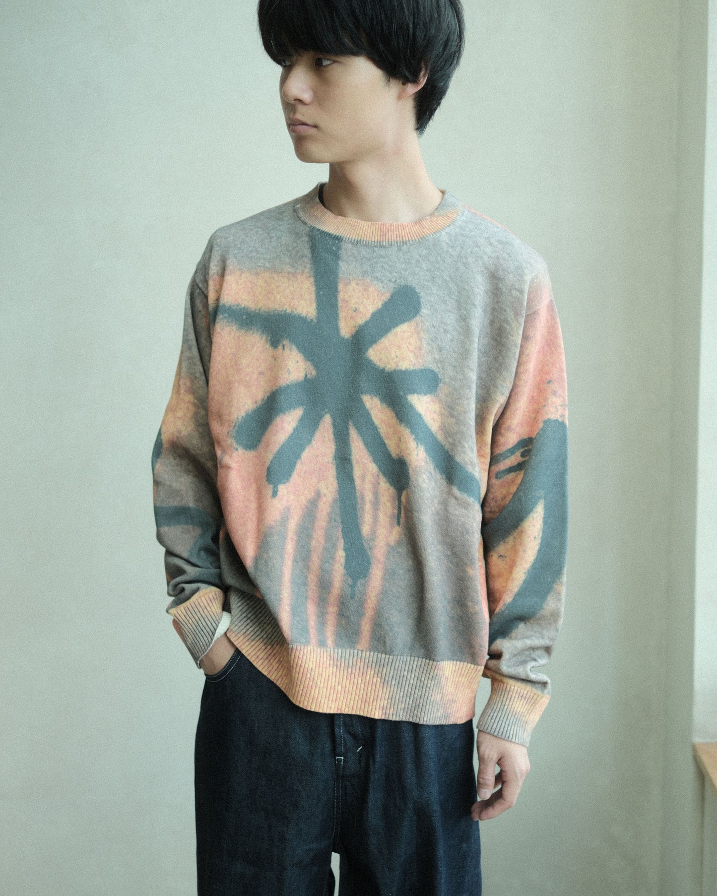 P.A.M. GETTING OVER PRINTED KNIT CREWNECK（8644）