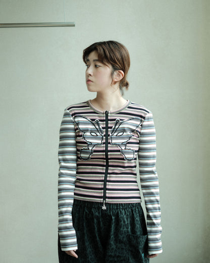 P.A.M. LINE WALK STRIPED CARDIGAN ALL SORTS STRIPE (4651)