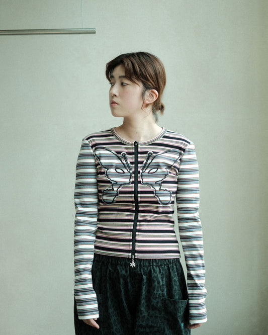 P.A.M. LINE WALK STRIPED CARDIGAN ALL SORTS STRIPE (4651)