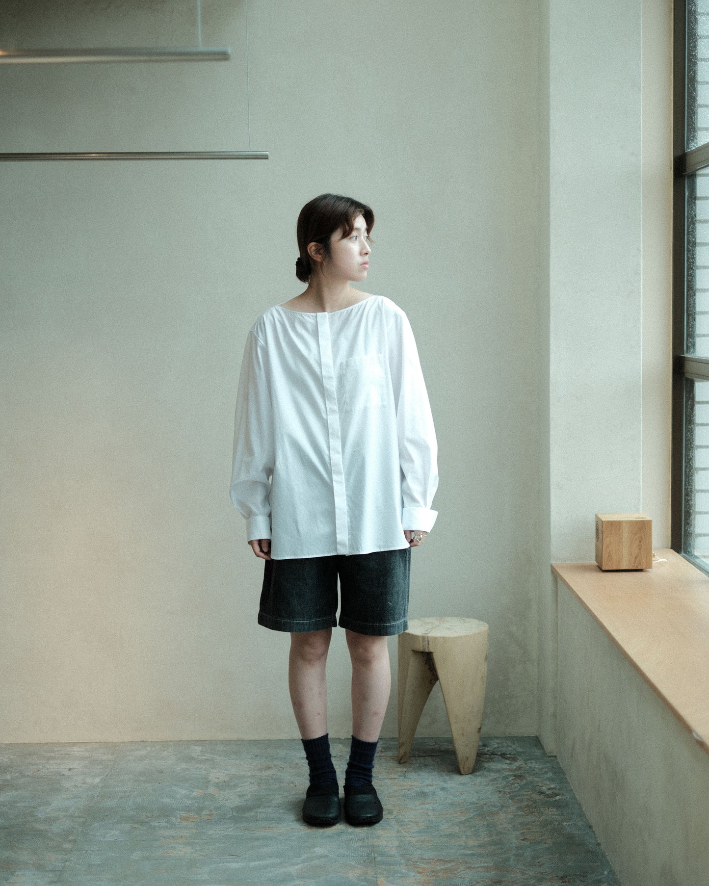 Ernie Palo Volume Sleeve Boat Neck Shirt WHT (EP12FSH04)