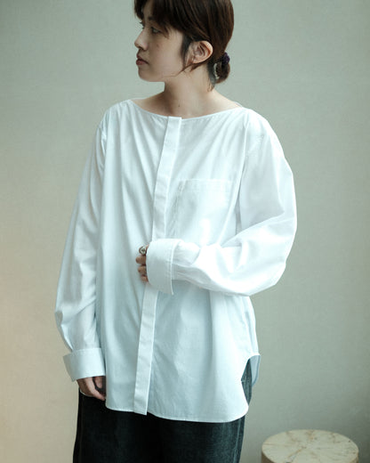 Ernie Palo Volume Sleeve Boat Neck Shirt WHT (EP12FSH04)