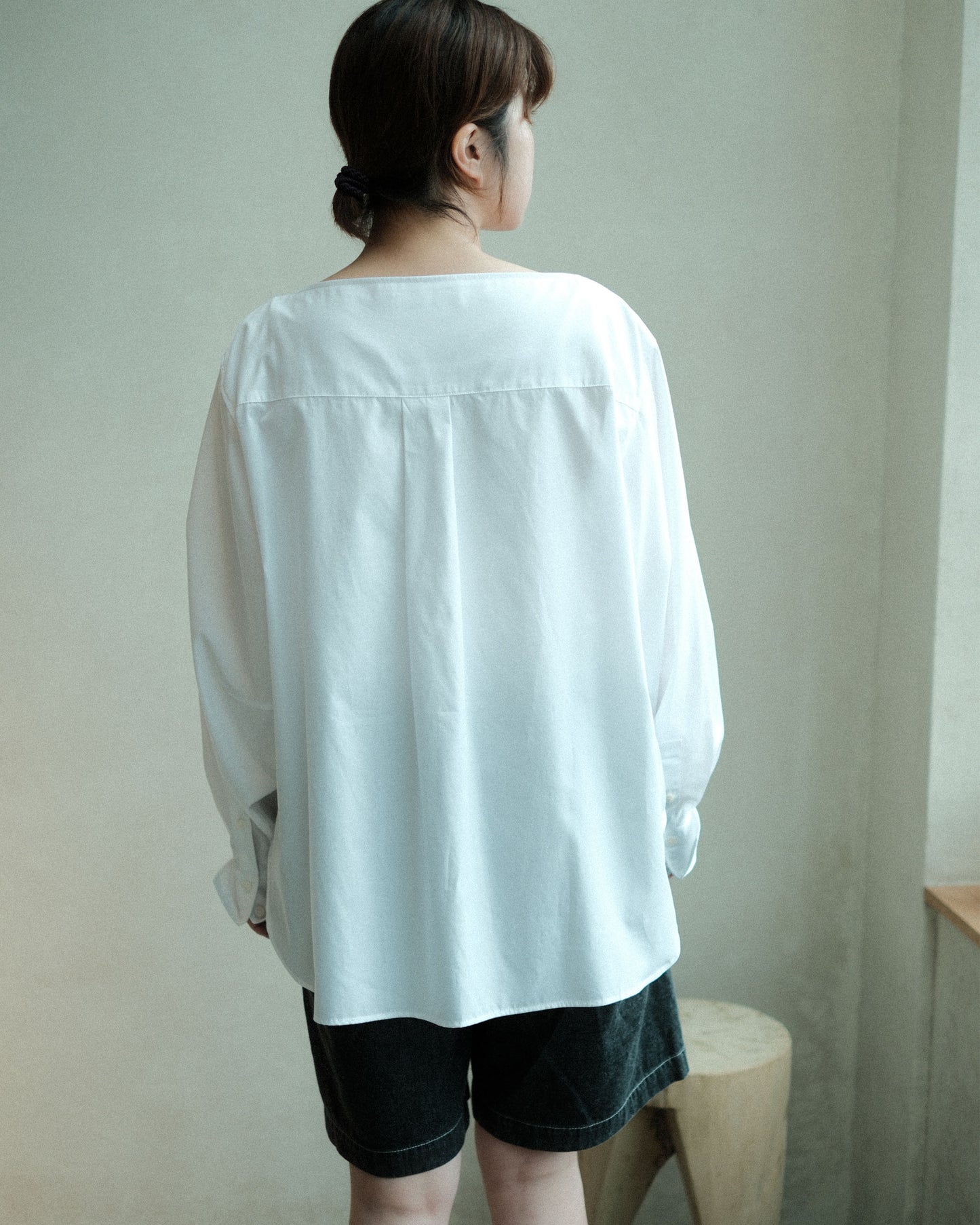 Ernie Palo Volume Sleeve Boat Neck Shirt WHT (EP12FSH04)