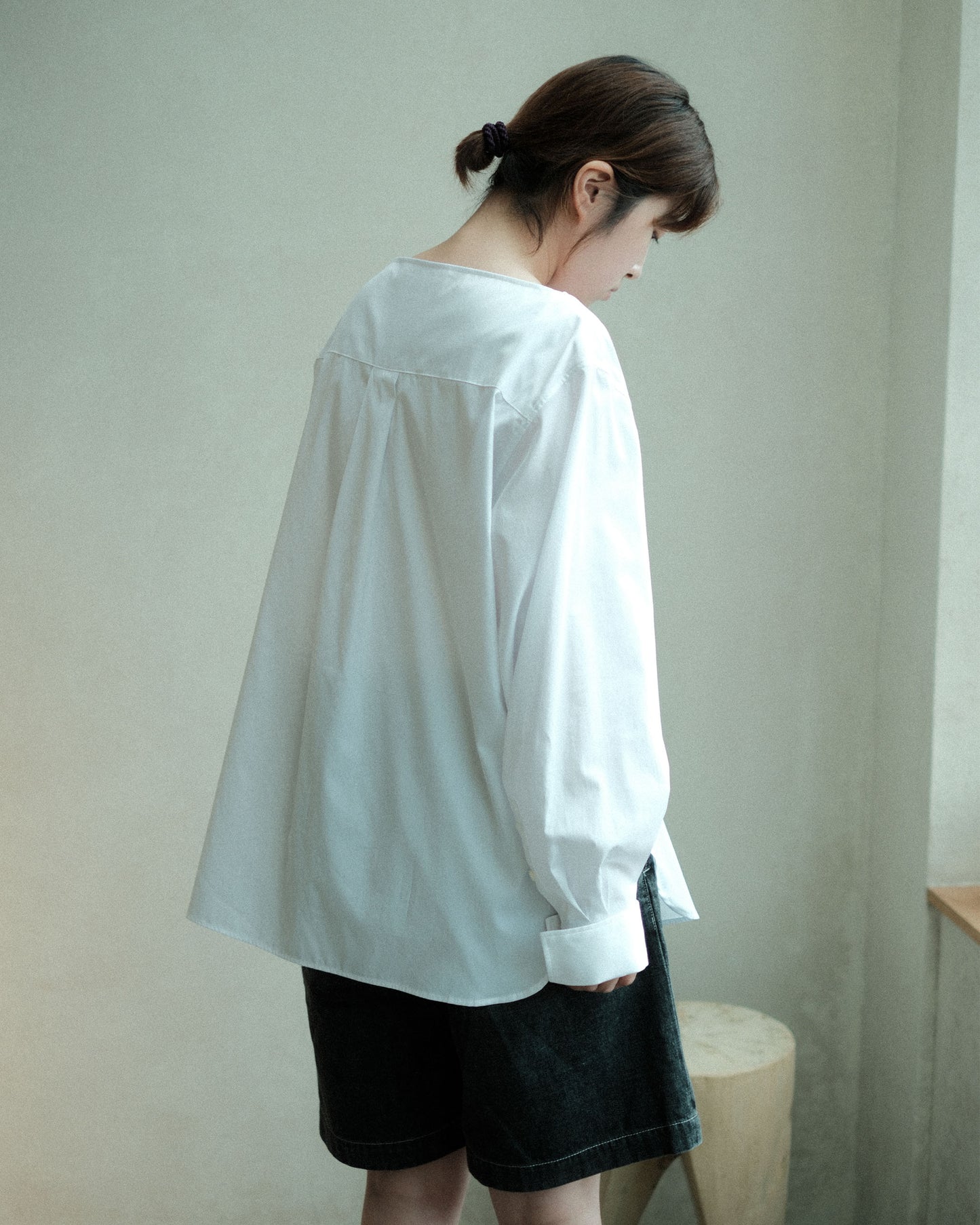 Ernie Palo Volume Sleeve Boat Neck Shirt WHT (EP12FSH04)