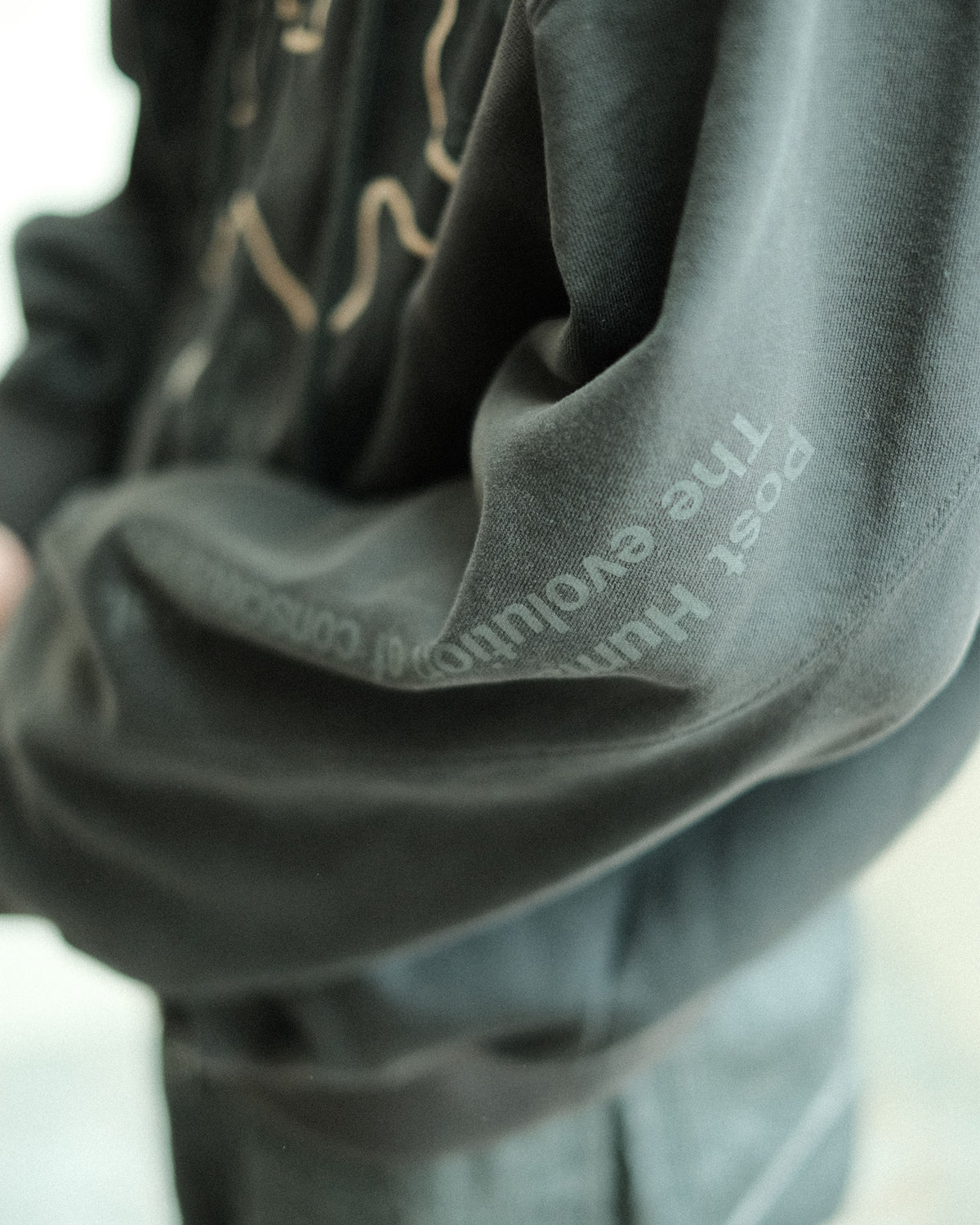 P.A.M. SHAPE SHIFT HOODED ZIP THRU SWEAT BLACK WASH (3888)