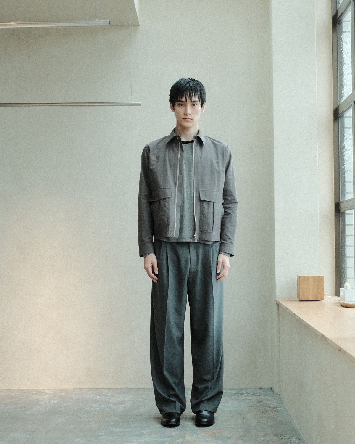 koto Zip Utility Shirt Jacket Grey (KOTO-SH002)