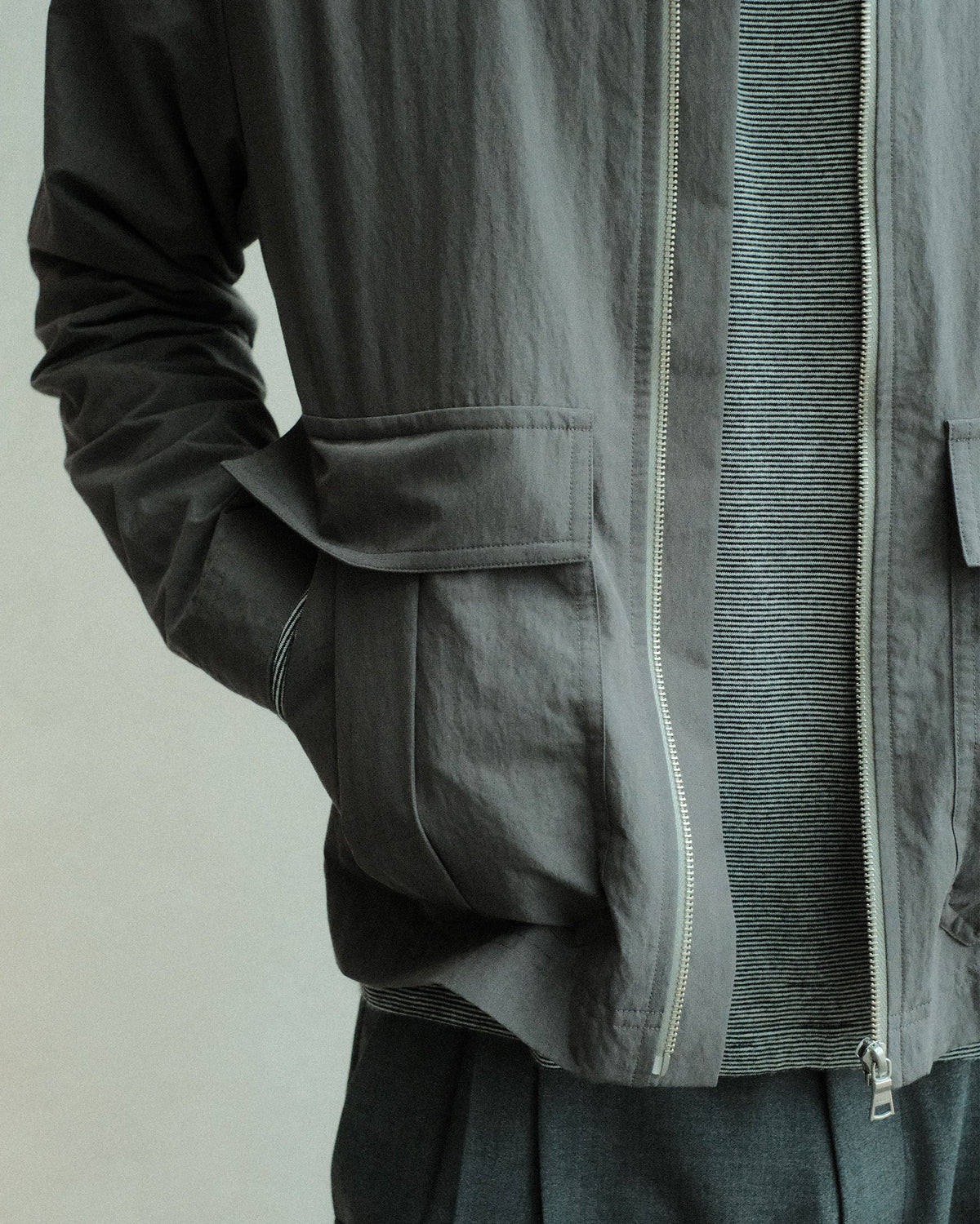 koto Zip Utility Shirt Jacket Grey (KOTO-SH002)