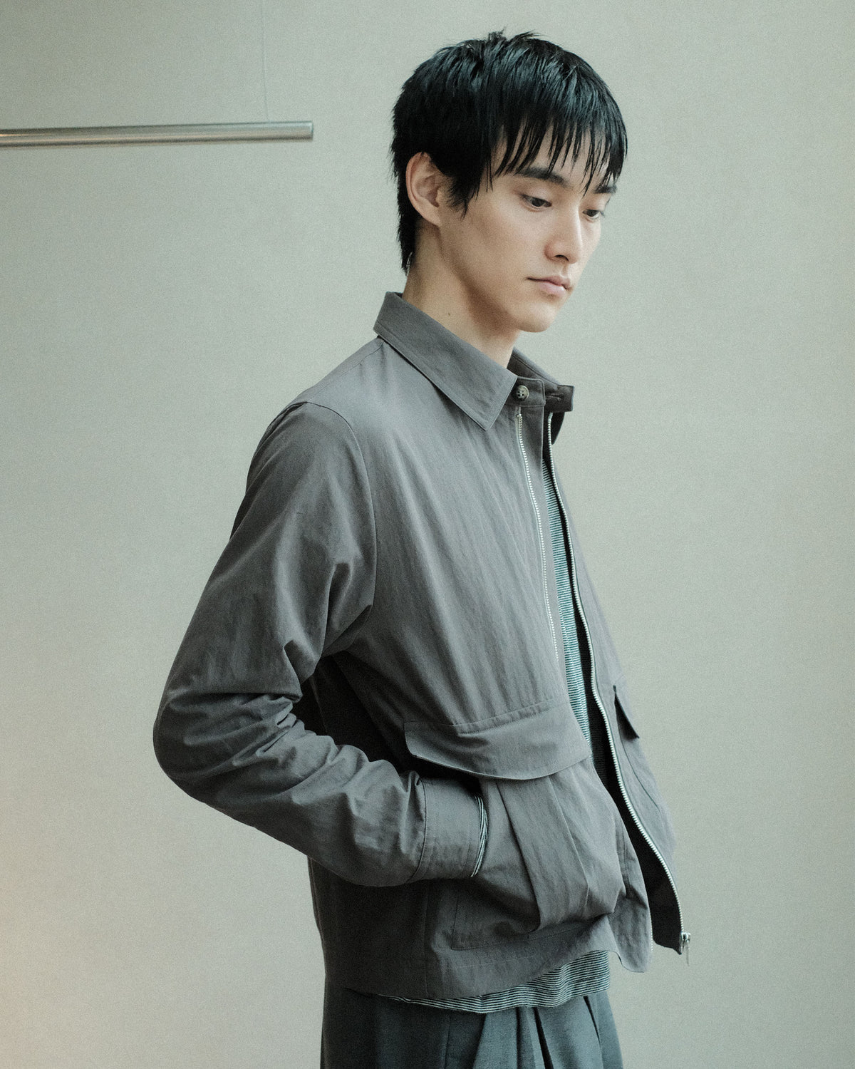 koto Zip Utility Shirt Jacket Grey (KOTO-SH002)