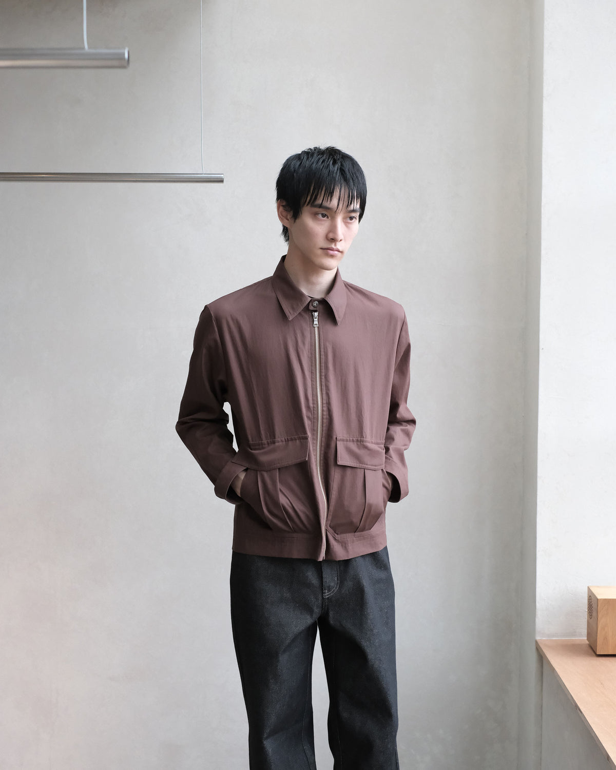 koto Zip Utility Shirt Jacket Brown (KOTO-SH002)