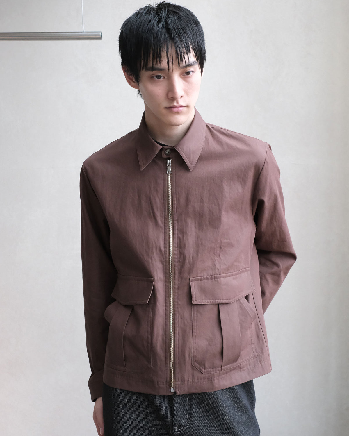koto Zip Utility Shirt Jacket Brown (KOTO-SH002)