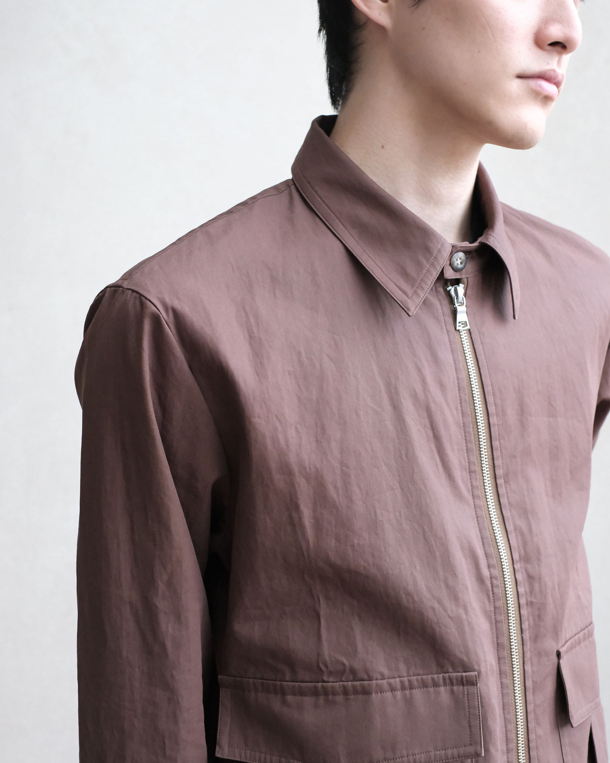 koto Zip Utility Shirt Jacket Brown (KOTO-SH002)