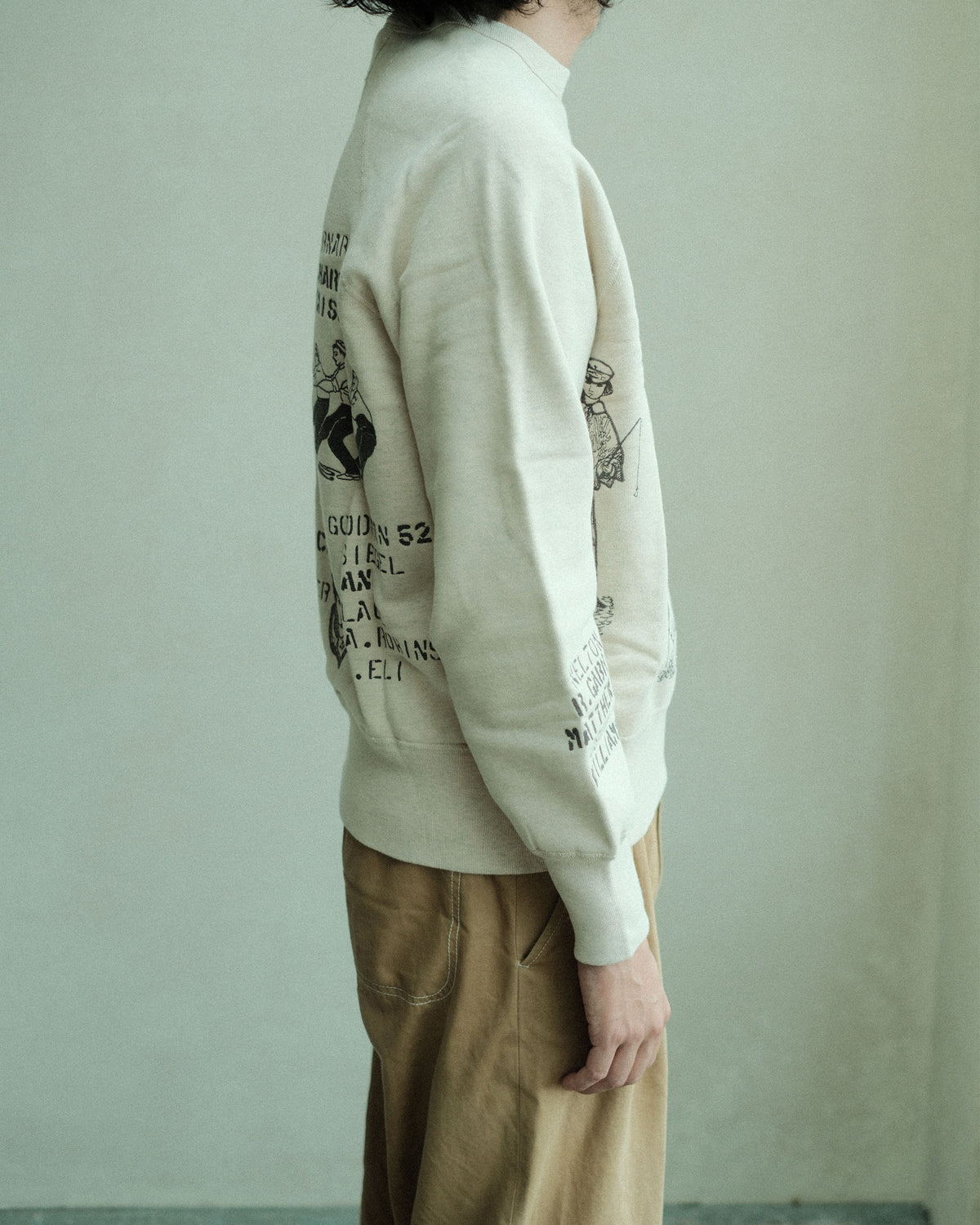 SAMUEL ZELIG Duffle Crewneck Tinted Oatmeal Grey (DFL-FW26-10-FT)