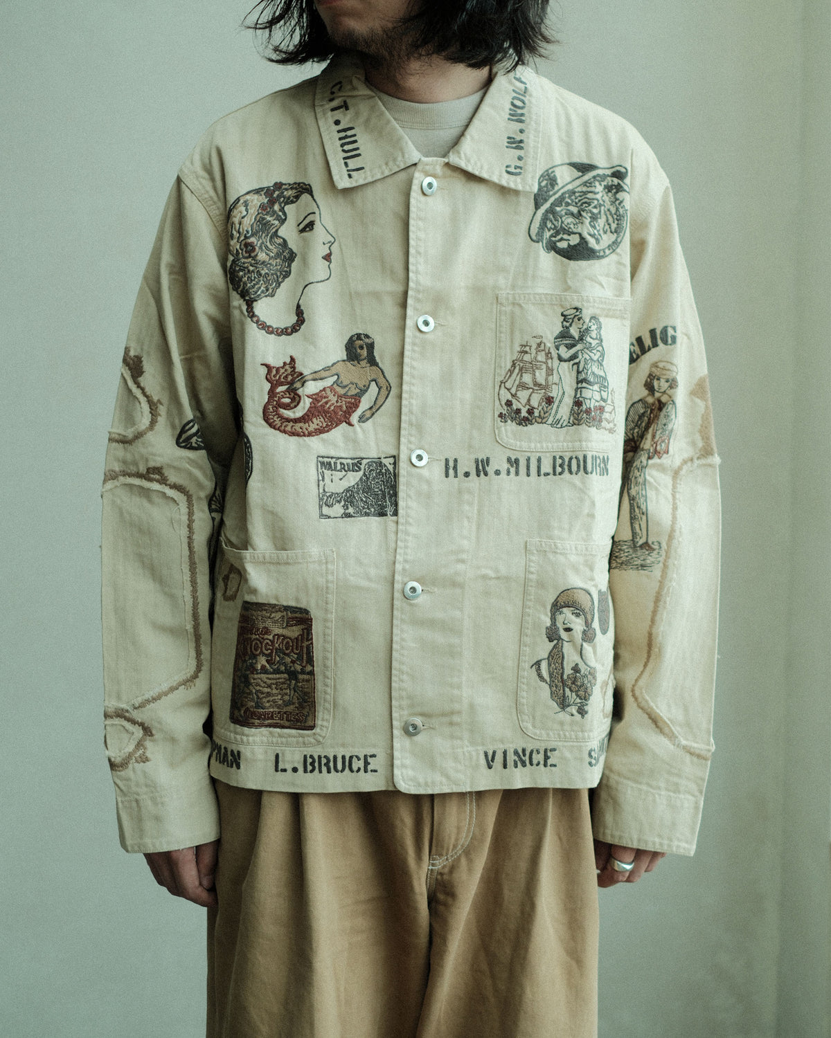 SAMUEL ZELIG Duffle Chore Jacket Faded Beige (DFL-FW26-12-HB)
