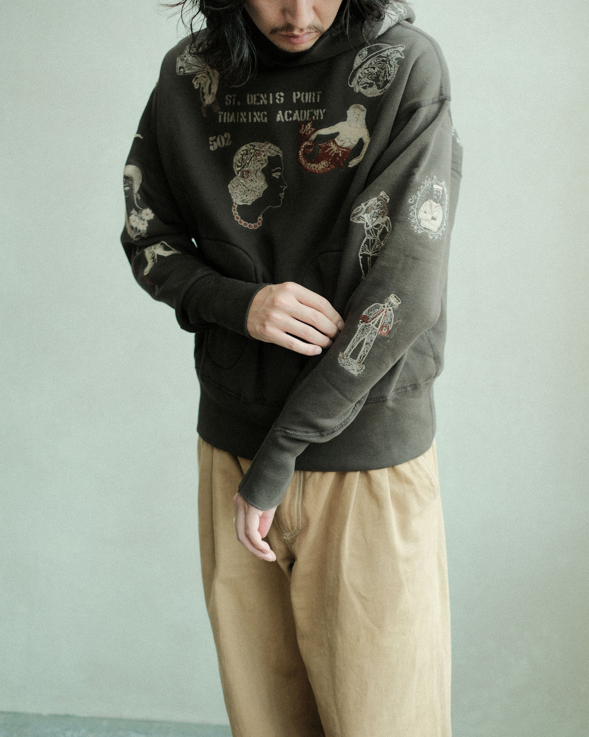SAMUEL ZELIG Duffle Hoodie Olive Brown (DFL-26FW-8FT)