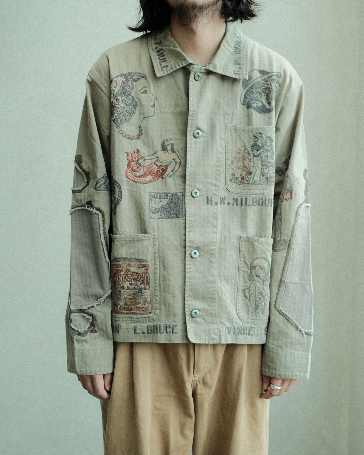 SAMUEL ZELIG Duffle Chore Jacket Faded Olive (DFL-FW26-12-HB)