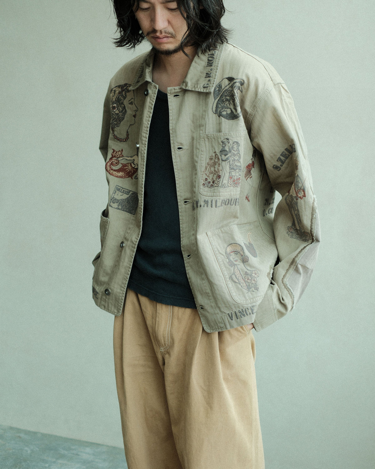 SAMUEL ZELIG Duffle Chore Jacket Faded Olive (DFL-FW26-12-HB)