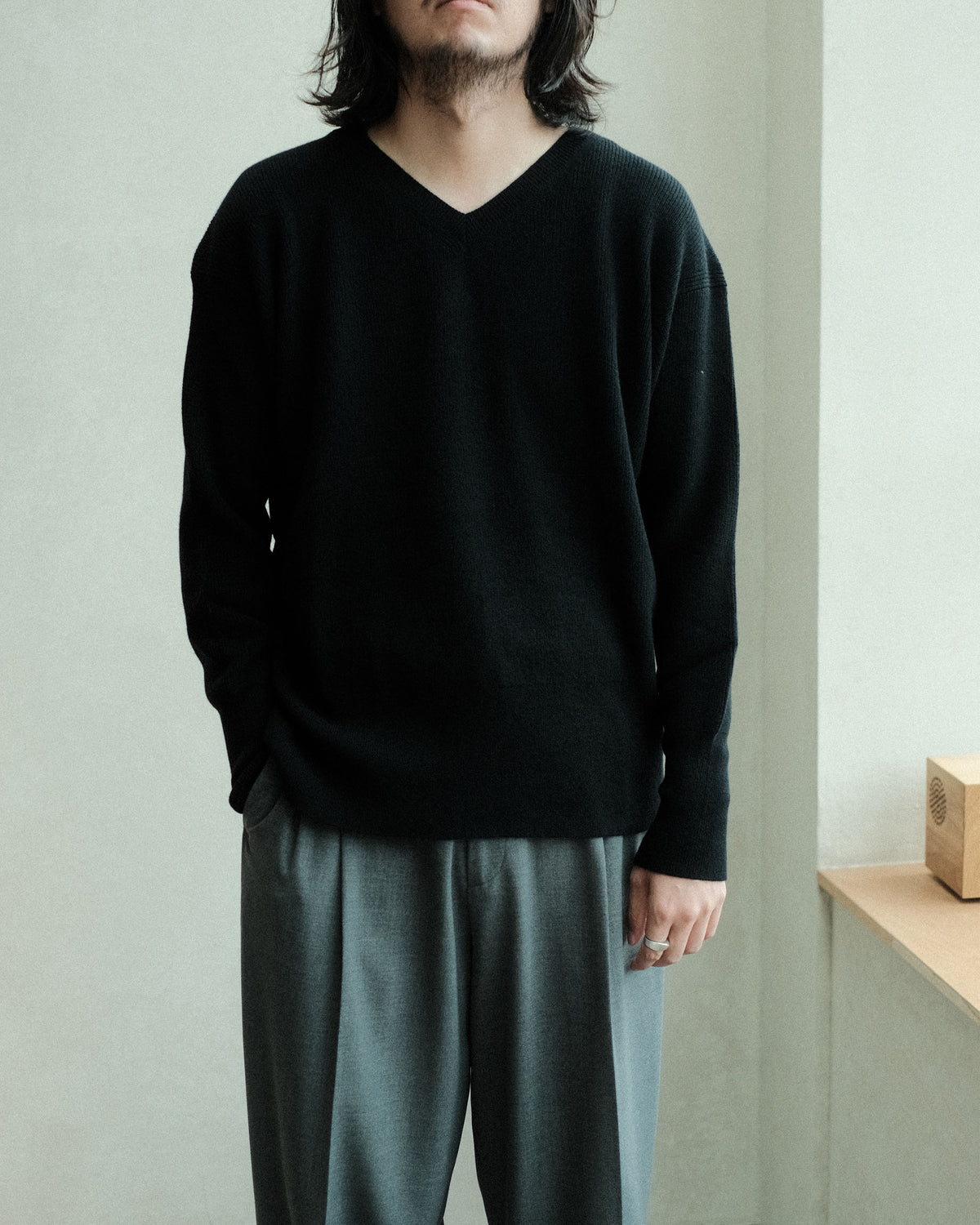 oira V neck pull over BLK (IFVP001)