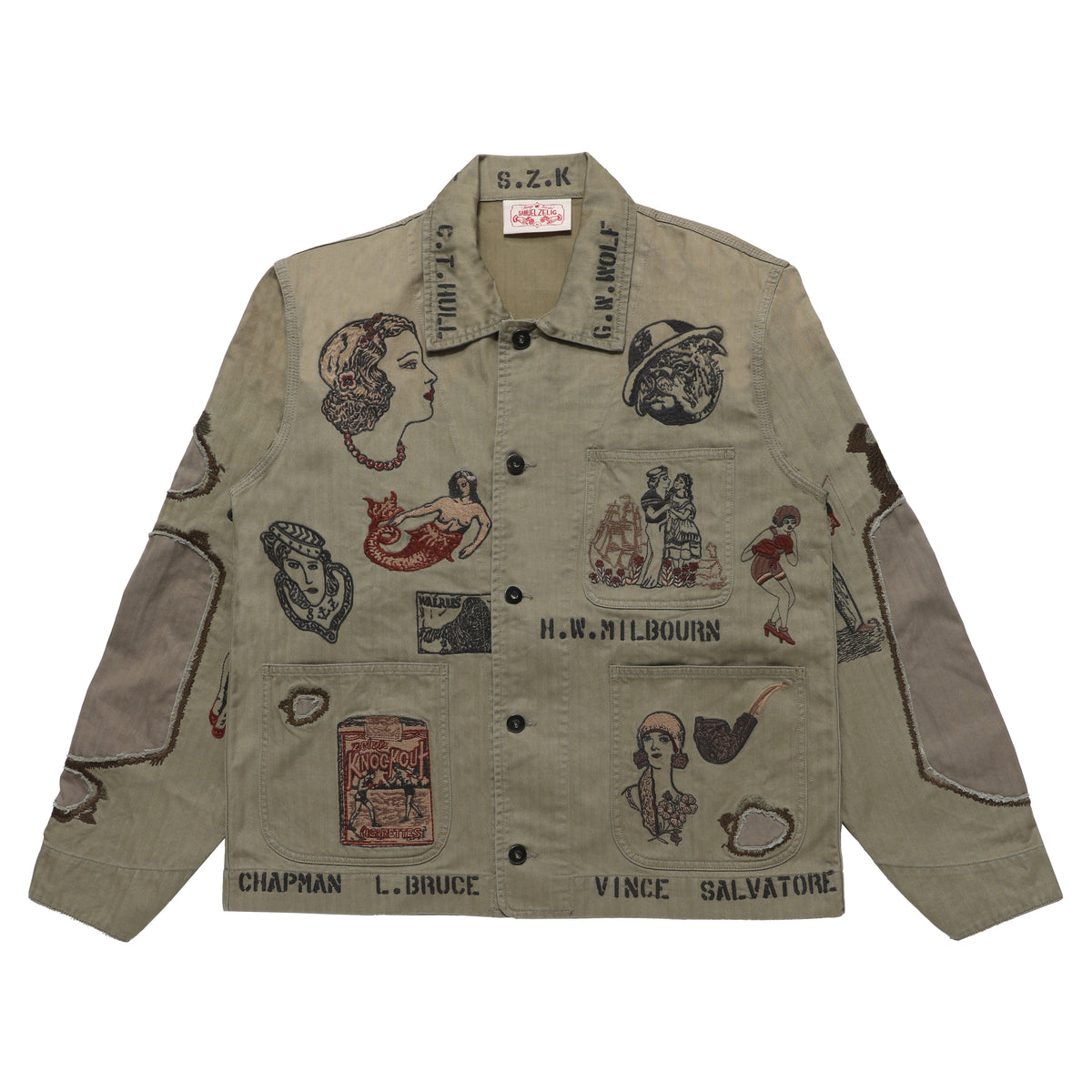 SAMUEL ZELIG Duffle Chore Jacket Faded Olive (DFL-FW26-12-HB)