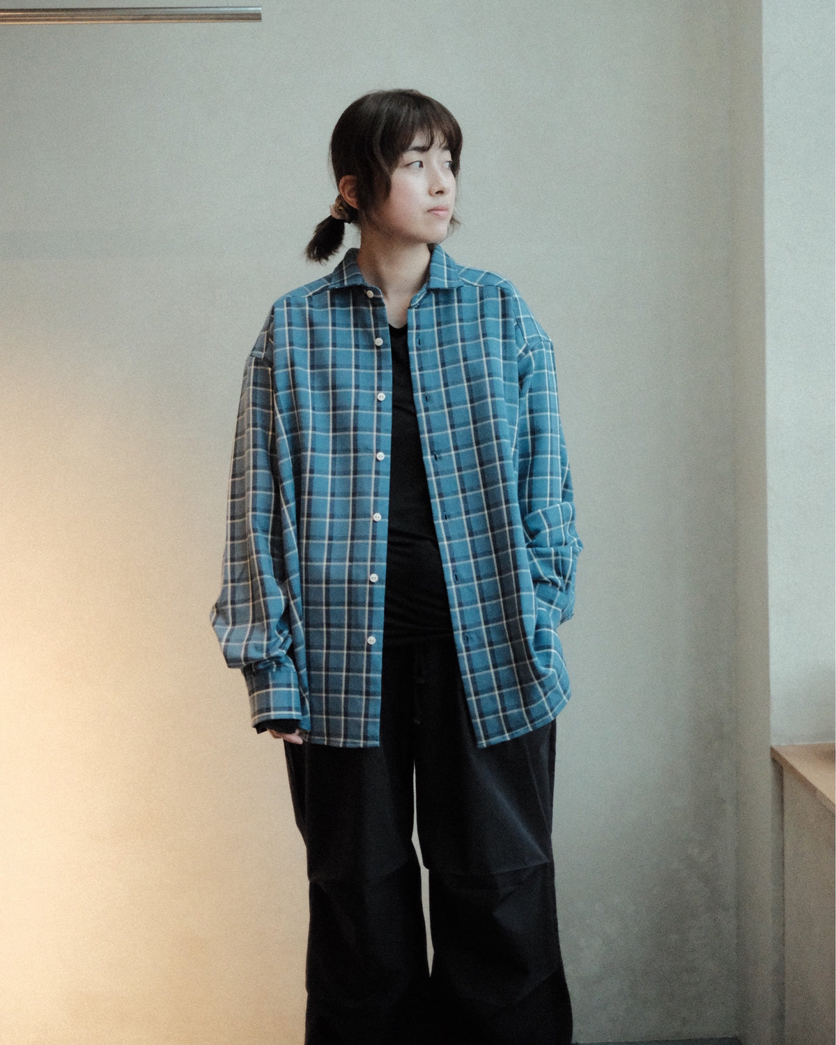 Baserange Claude Shirt Eureka Plaid 着用正面