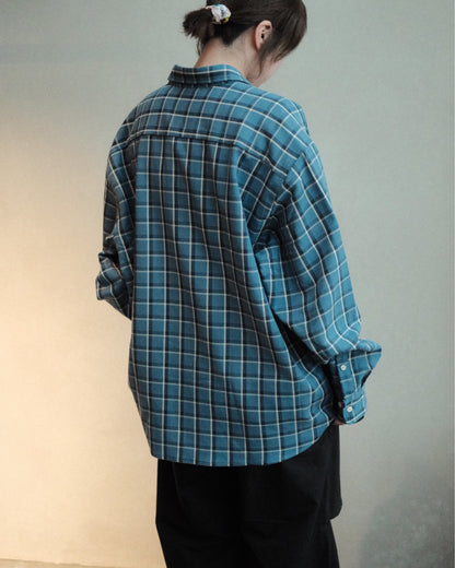 Baserange Claude Shirt Eureka Plaid 着用背面