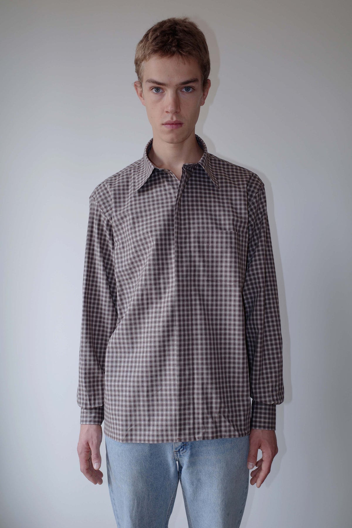 CAMISAS MANOLO BROWN/CAMEL CHECKS CAMPO SHIRT 着用イメージ 26010201
