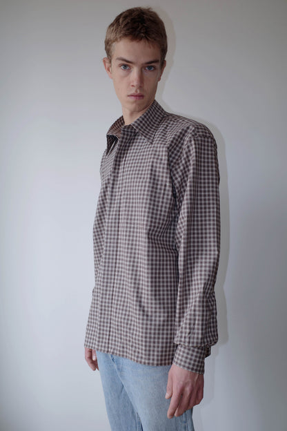 CAMISAS MANOLO BROWN/CAMEL CHECKS CAMPO SHIRT 着用イメージ 26010201