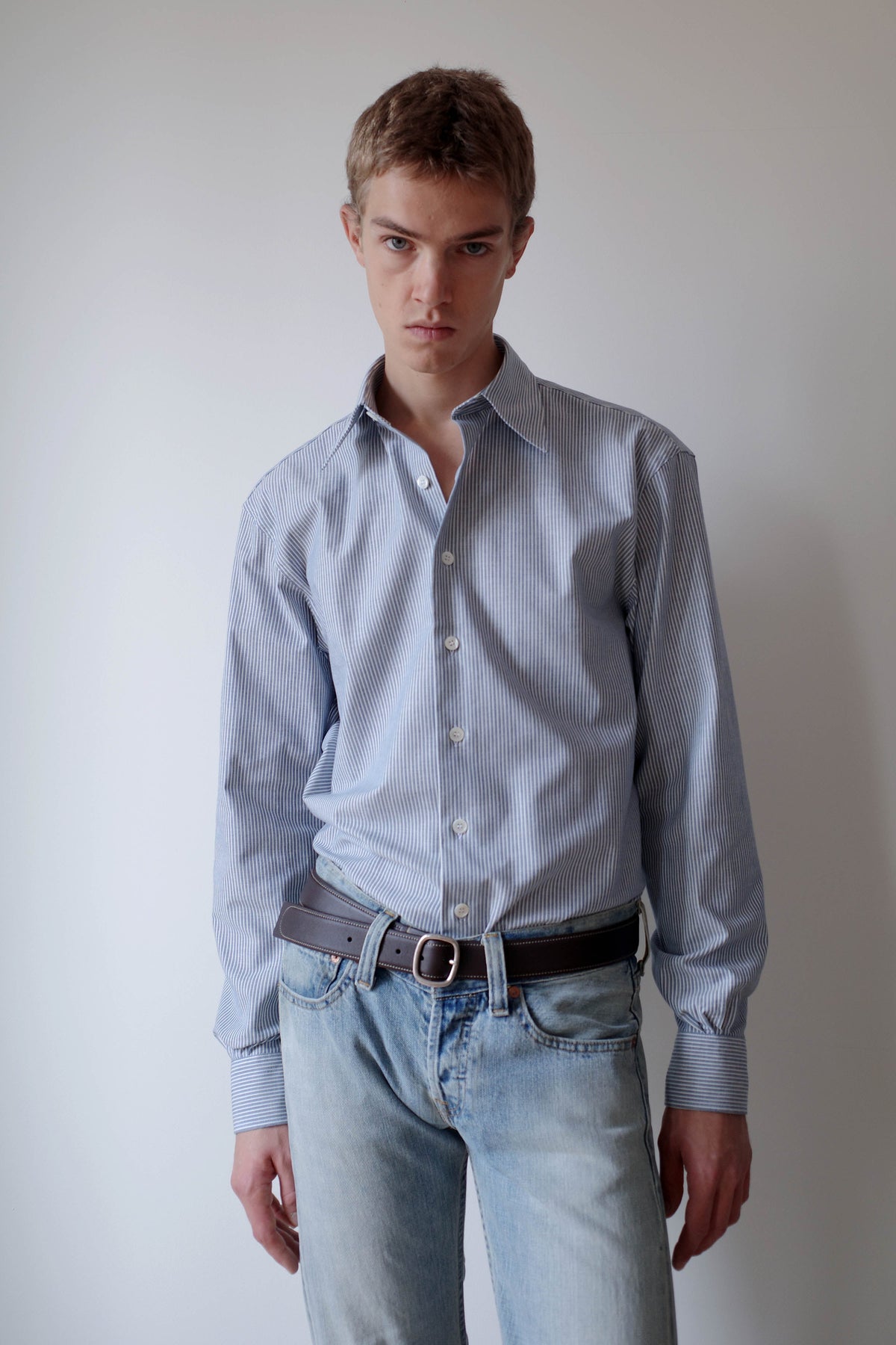 CAMISAS MANOLO BLUE/WHITE STRIPES CAMISA SHIRT 着用イメージ 26020501