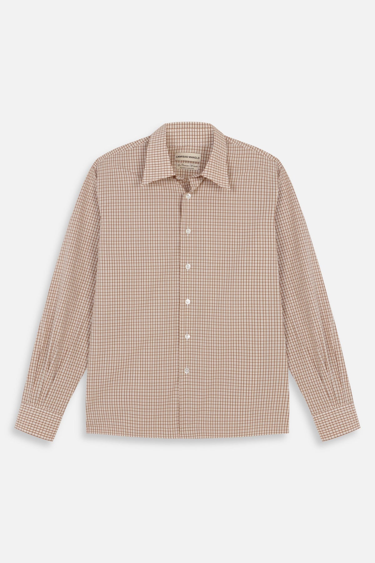 CAMISAS MANOLO BEIGE/CAMEL CHECKS CAMISA SHIRT 商品全体 26020502