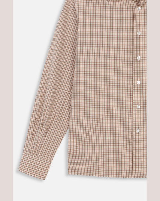 CAMISAS MANOLO BEIGE/CAMEL CHECKS CAMISA SHIRT ディテール 26020502