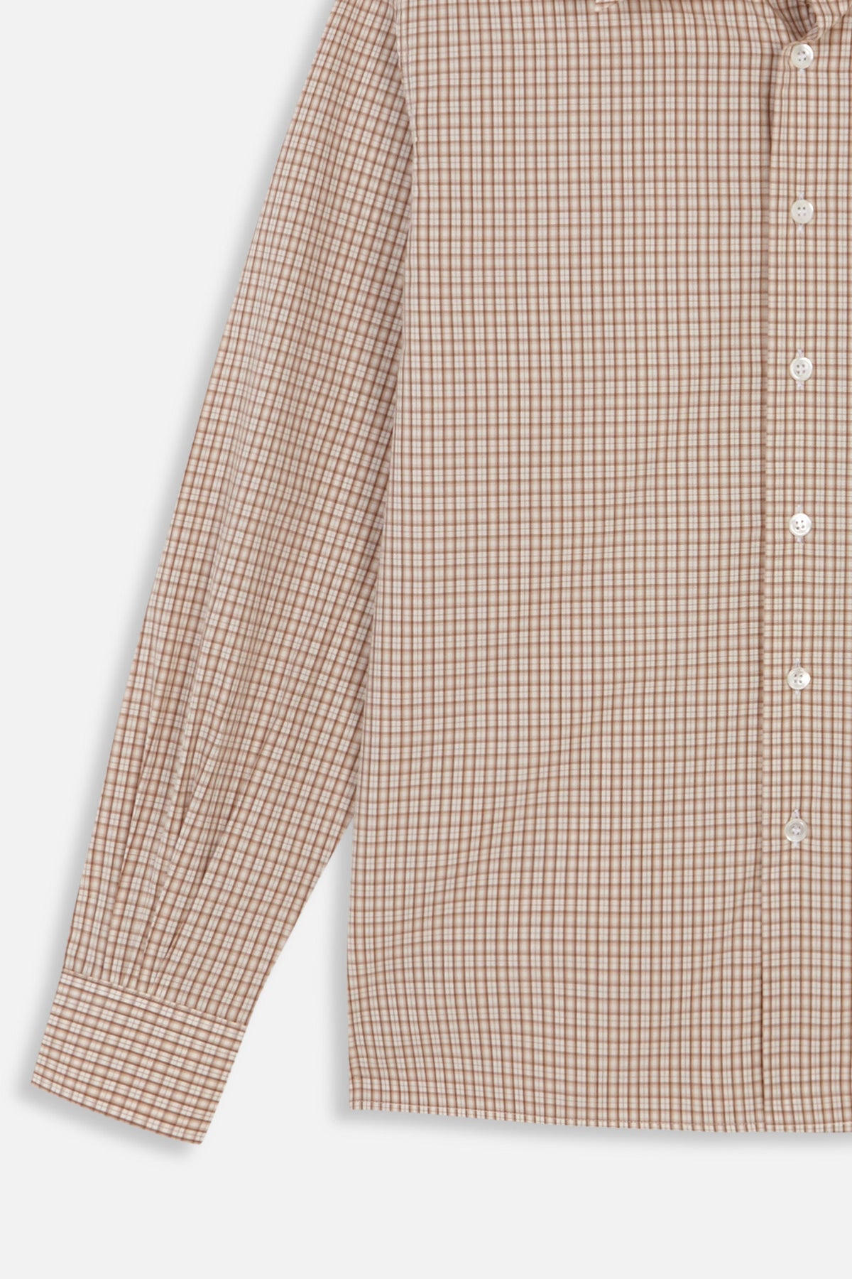 CAMISAS MANOLO BEIGE/CAMEL CHECKS CAMISA SHIRT ディテール 26020502
