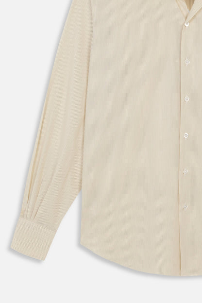 CAMISAS MANOLO PALE YELLOW BLACK STRIPES NORMAL SHIRT ディテール 26020611