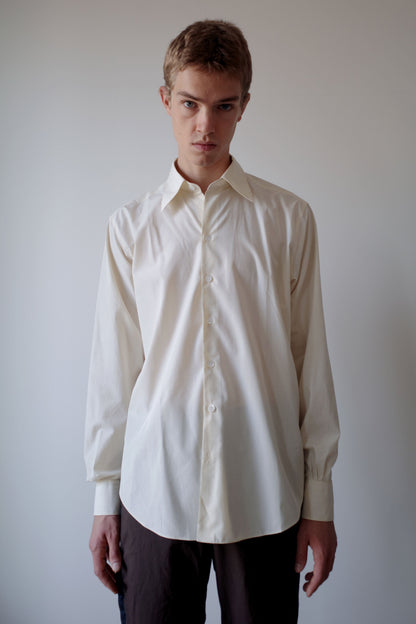 CAMISAS MANOLO PALE YELLOW BLACK STRIPES NORMAL SHIRT 着用イメージ 26020611
