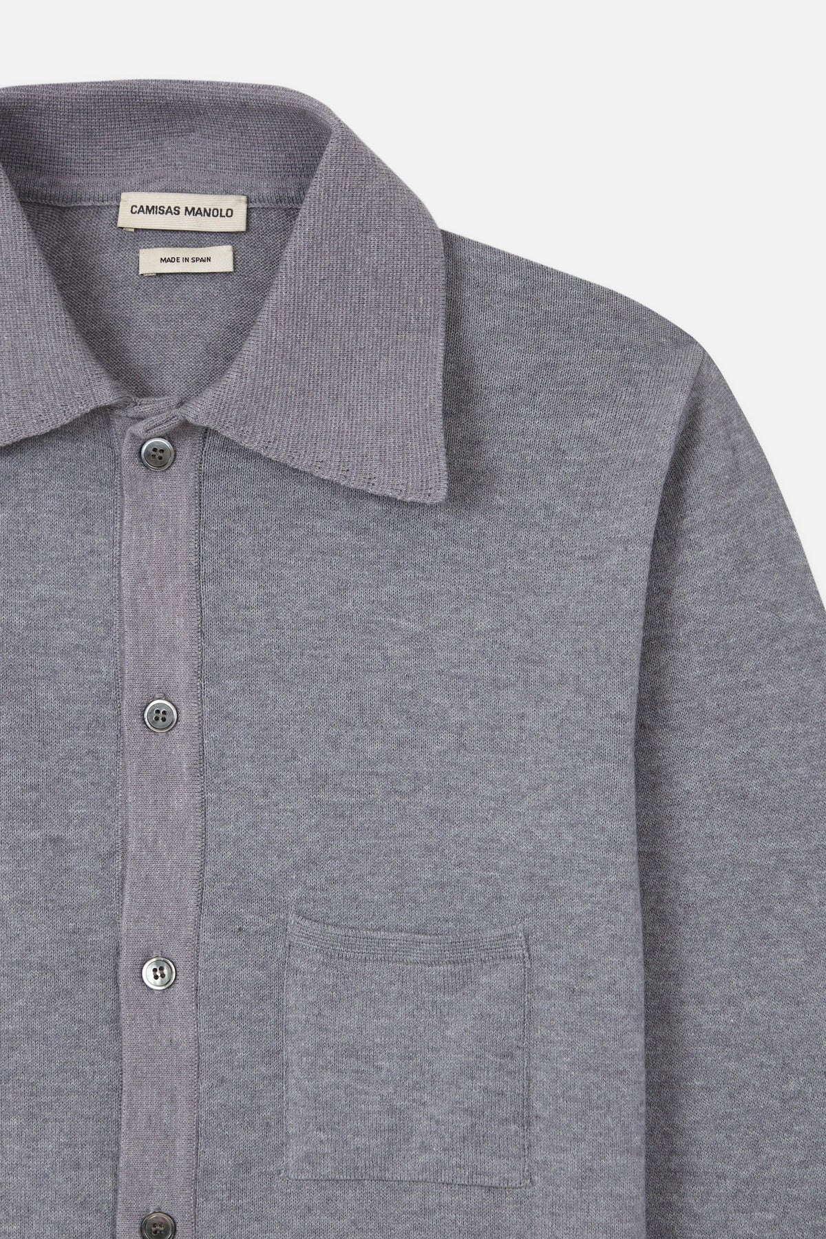 CAMISAS MANOLO LIGHT GREY KNITTED SHIRT ディテール 26023001