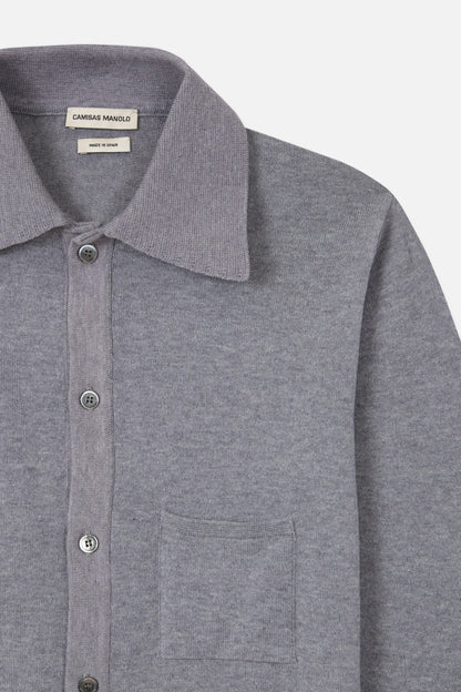 CAMISAS MANOLO LIGHT GREY KNITTED SHIRT ディテール 26023001