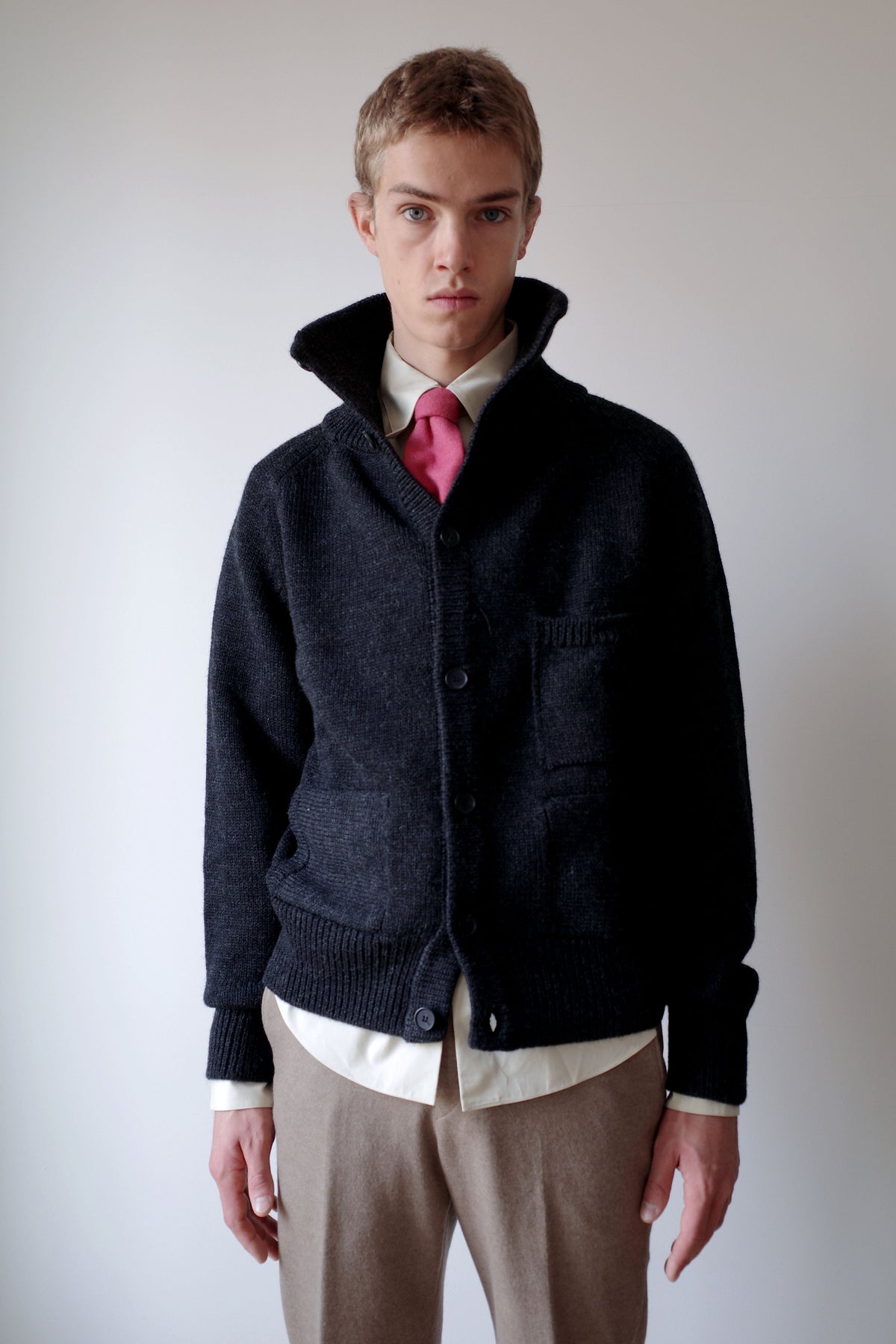 CAMISAS MANOLO BLACK KNITTED JACKET 着用イメージ 26024101