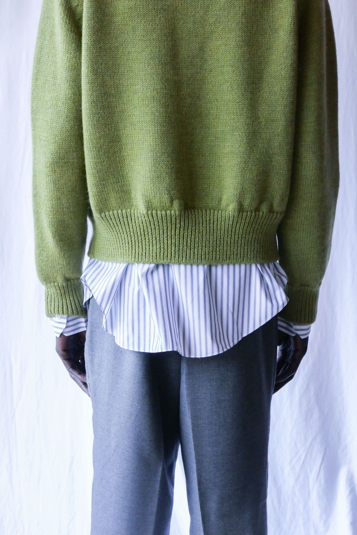 CAMISAS MANOLO AVOCADO GREEN KNITTED JACKET 着用イメージ 26024102