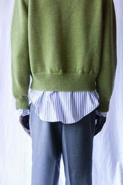 CAMISAS MANOLO AVOCADO GREEN KNITTED JACKET 着用イメージ 26024102