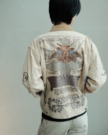 SAMUEL ZELIG Elder Work Jacket Pale Khaki EL-FW26-18-CAN 着用背面